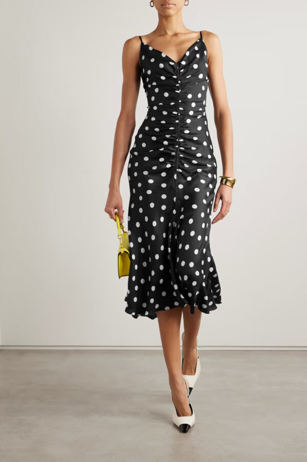 SILK DRESS WITH DOTS - Slika 2